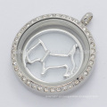 Bonito 22 milímetros rodada de liga de prata amor cão janela jóias placas de memória flutuante lockets